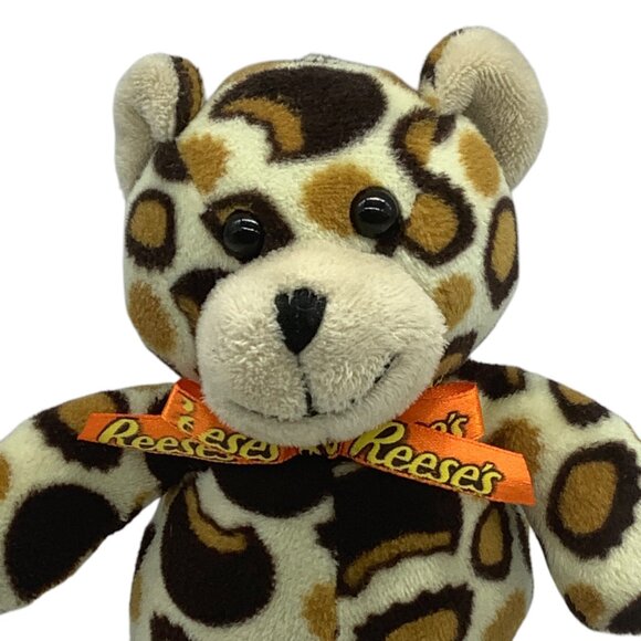 Reeses Leopard Print Plush Bear 5.5” Peanut Butter Cup Collectible Toy Soft - Picture 2 of 5